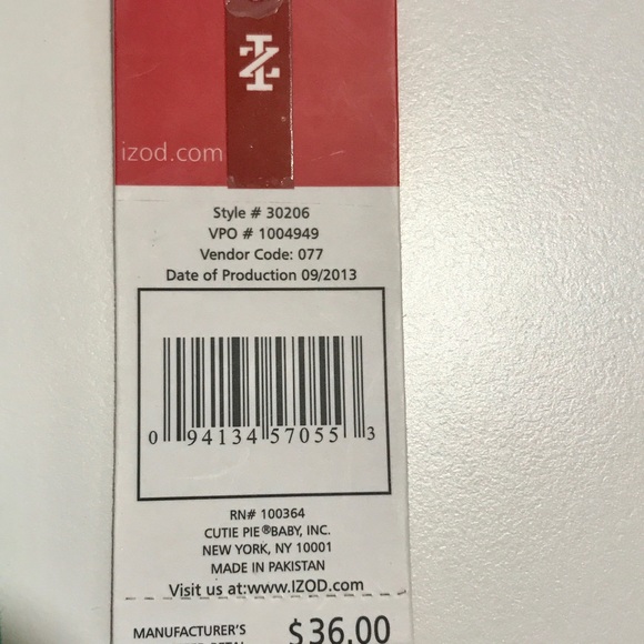 Izod Onesie. NOS with tags.Green with black trim - Picture 5 of 7